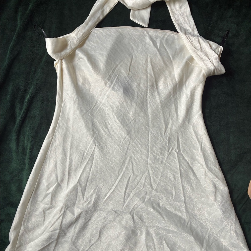 Elegant Cream Halter Dress